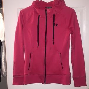 Pink zip up under armor jacket